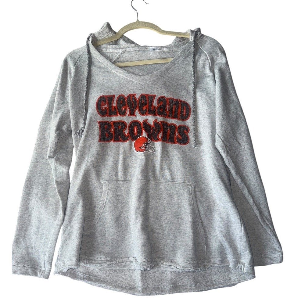Cleveland Browns Hoodie Women's‎ Gray Pullover Long Sleeve NFL Football